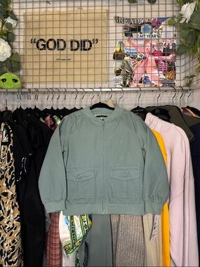 Toddler Sage Green Utility Zip Jacket